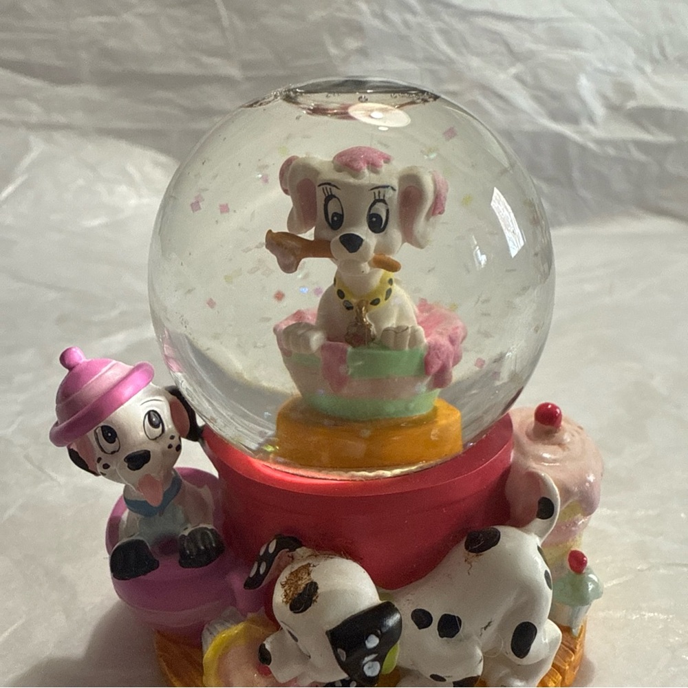 Disney 101 Dalmatians Pastry Snow Globe with Pink Accents